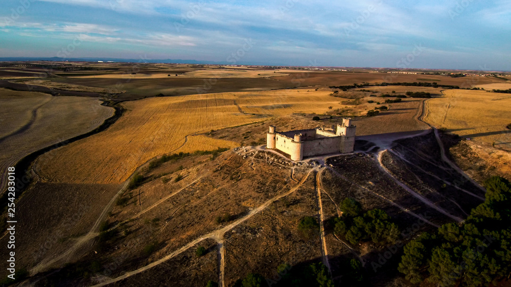 Obraz premium Spanish castle of Barcience. Toledo. Spain. Drone Photo
