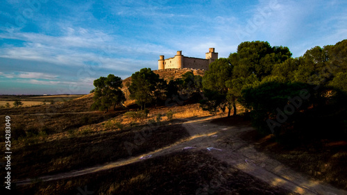 Spanish castle of Barcience. Toledo. Spain. Drone Photo