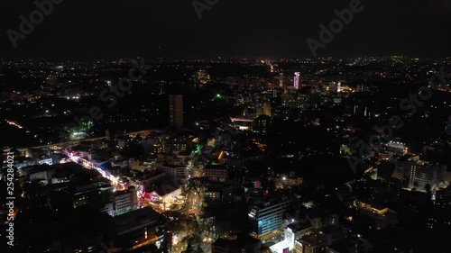 Wallpaper Mural night illuminated flight over bangalore cityscape aerial panorama 4k india Torontodigital.ca