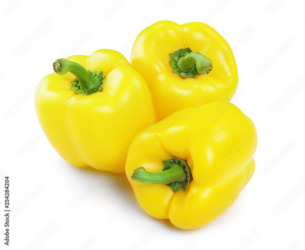 yellow sweet bell pepper isolated on white background yellow sweet bell pepper isolated on white background