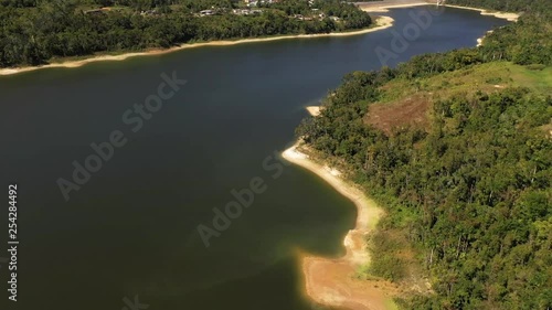Aerial view of a beautiful lake in Puerto Rico photo