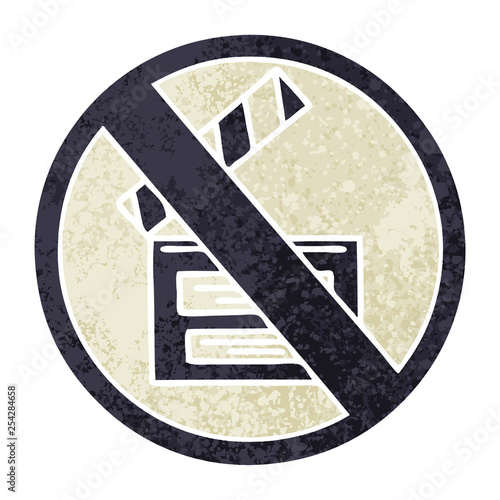 retro illustration style cartoon no directors sign