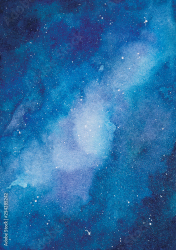 abstract blue watercolor space background 