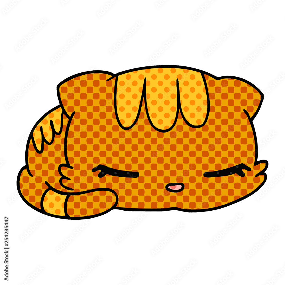cartoon kawaii cute sleeping kitten cartoon kawaii cute sleeping kitten