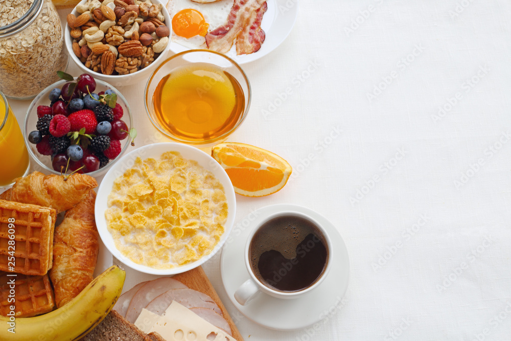 Healthy breakfast background