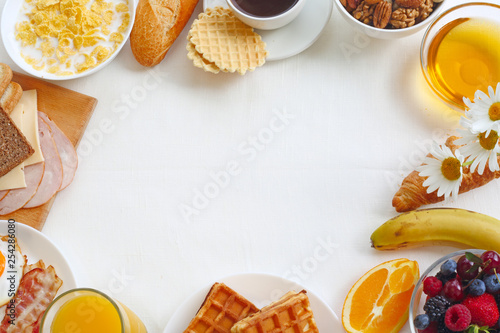 Healthy breakfast background