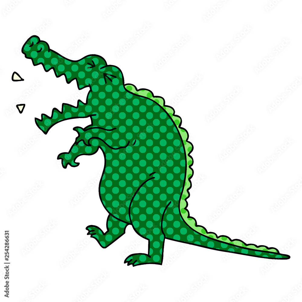 Fototapeta premium quirky comic book style cartoon crocodile