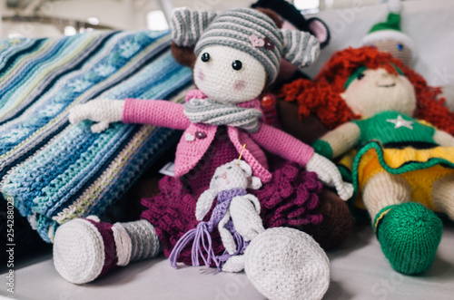 handmade doll on a white background