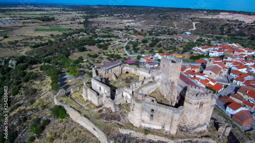 Extremadura.Aerial view in Belvis de Monroy. Caceres. Spain. Drone Photo photo