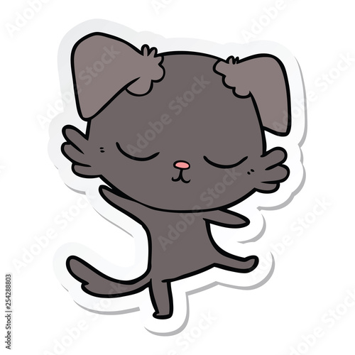 sticker of a cute cartoon dog