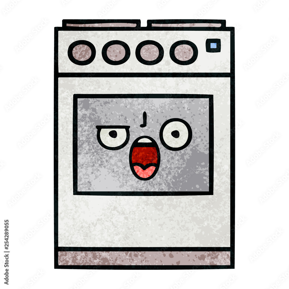 retro grunge texture cartoon kitchen oven retro grunge texture cartoon kitchen oven