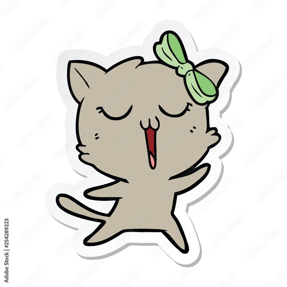 sticker of a cartoon cat