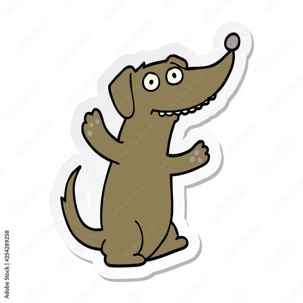 sticker of a cartoon dog sticker of a cartoon dog