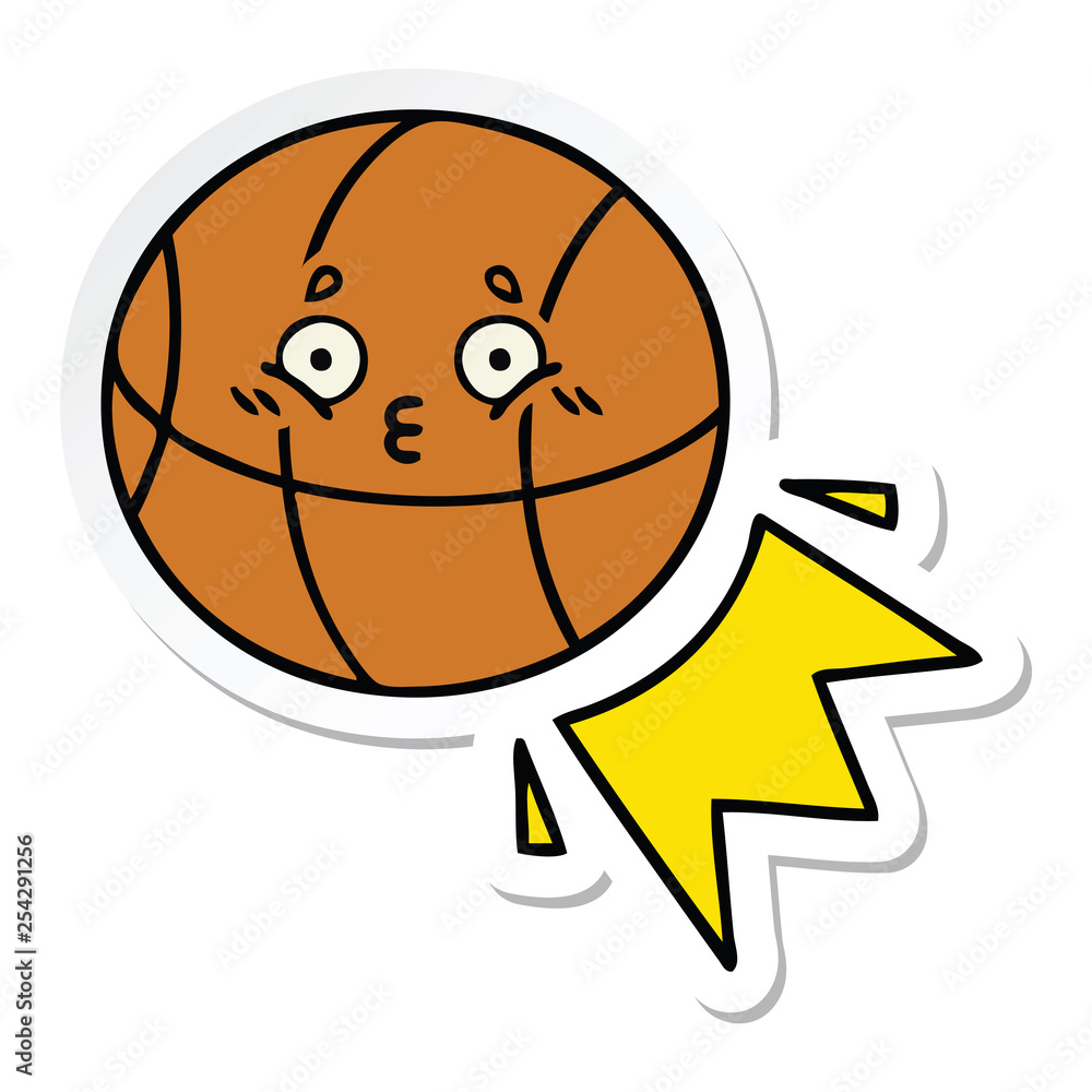 sticker of a cute cartoon basketball sticker of a cute cartoon basketball