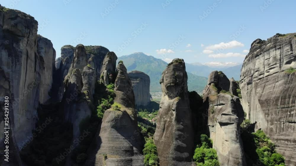 Aerial view of incredible rock formation in Greece called Meteora Aerial view of incredible rock formation in Greece called Meteora
