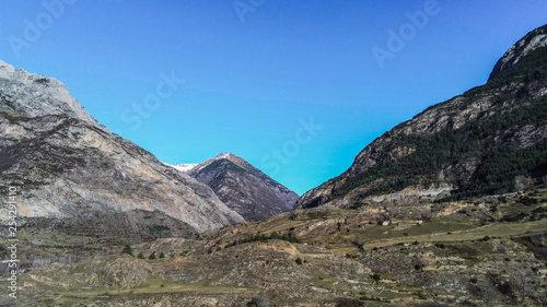 Huesca. Aerial view in Benasque. Aragon. Spain. Drone Photo