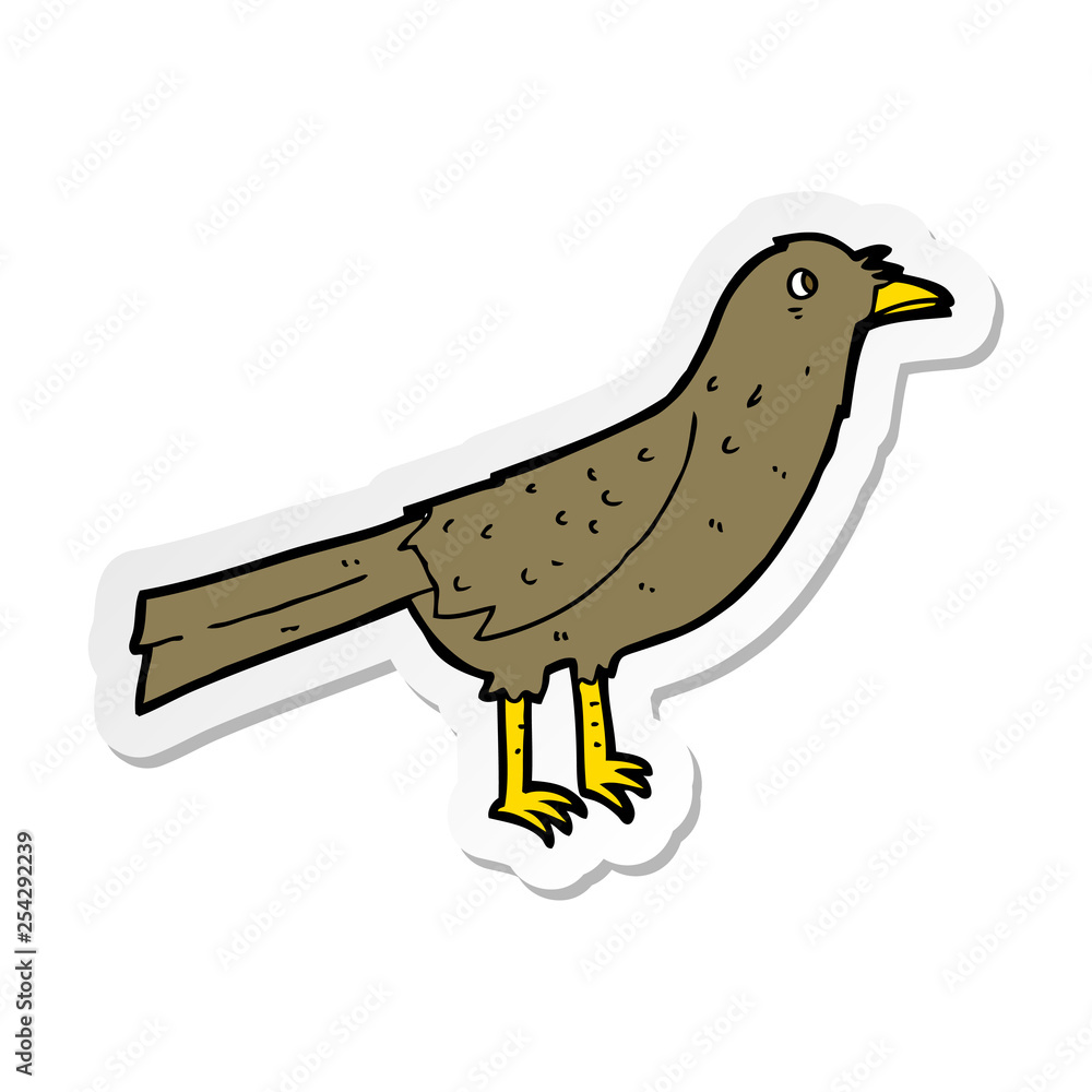 sticker of a cartoon bird sticker of a cartoon bird