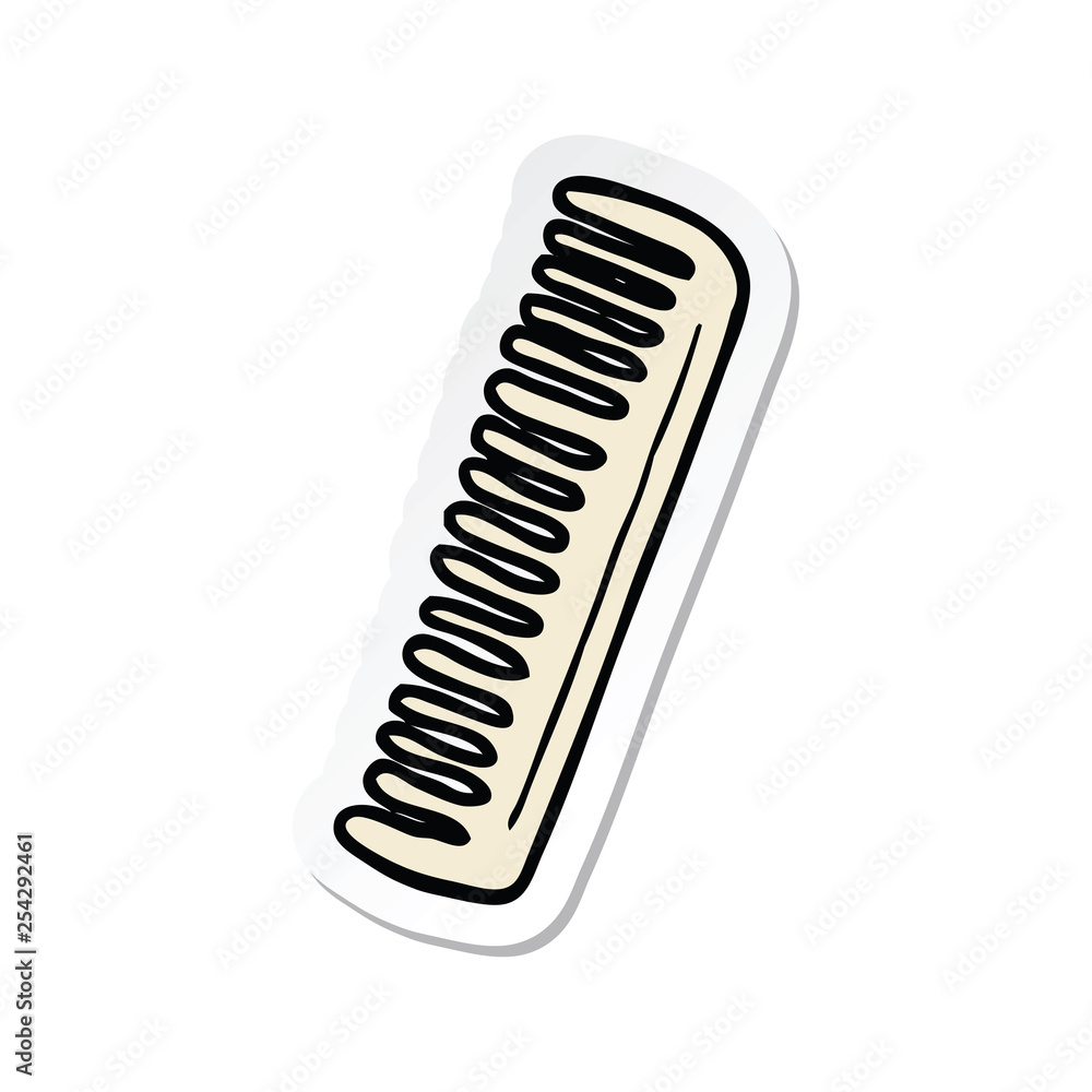sticker of a cartoon comb sticker of a cartoon comb