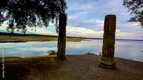 Extremadura. Bohonal de Ibor. Augustobriga ruins. Spain. Drone Photo