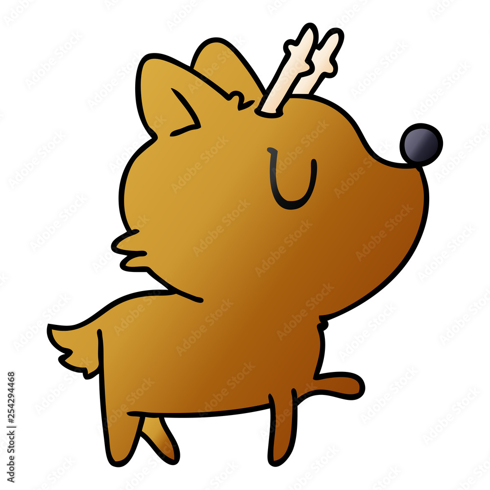 gradient cartoon of kawaii cute deer gradient cartoon of kawaii cute deer