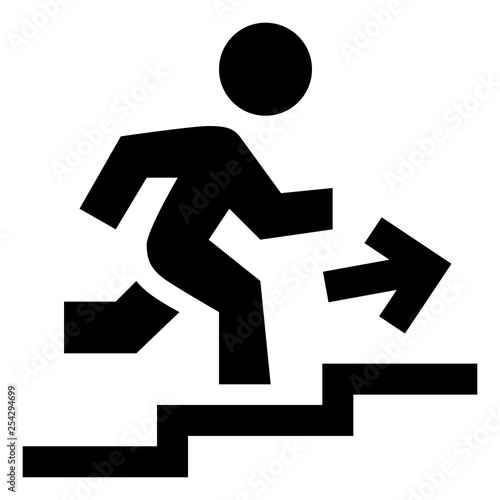 Person Advancing Up Steps Icon