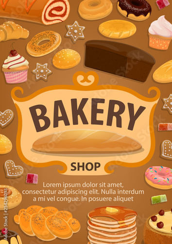 Pastry or bread, confectionery food, bakery shop