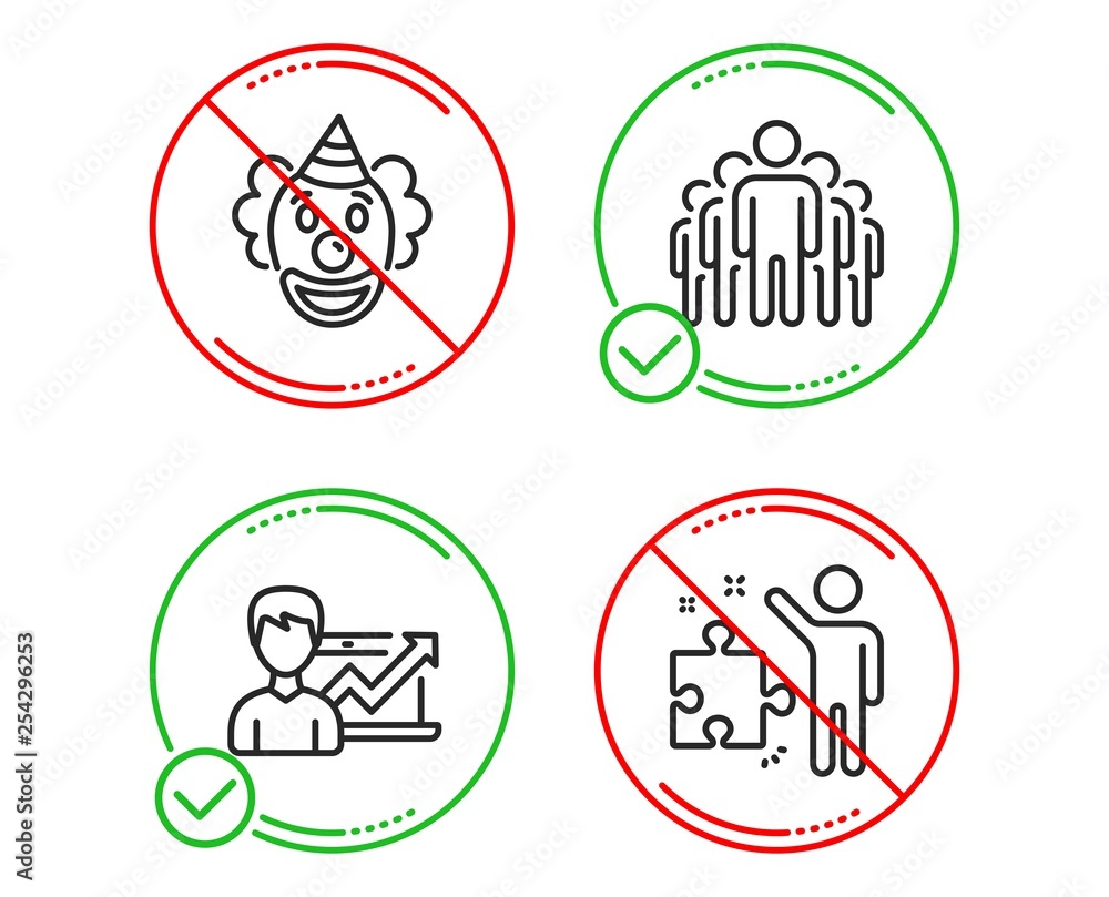 Do or Stop. Success business, Clown and Group icons simple set. Strategy sign. Growth chart, Funny performance, Managers. Business plan. People set. Line success business do icon. Prohibited ban stop Do or Stop. Success business, Clown and Group icons simple set. Strategy sign. Growth chart, Funny performance, Managers. Business plan. People set. Line success business do icon. Prohibited ban stop