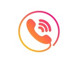 Call center service icon. Phone support sign. Feedback symbol. Classic flat style. Gradient call center icon. Vector
