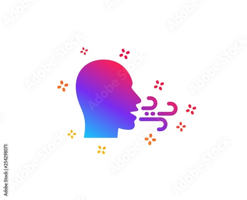 Breathing icon. Breath difficulties sign. Respiration problems symbol. Dynamic shapes. Gradient design breathing exercise icon. Classic style. Vector