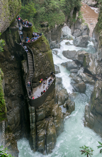 Pailón del Diablo waterfall, Baños, Ecuador photo