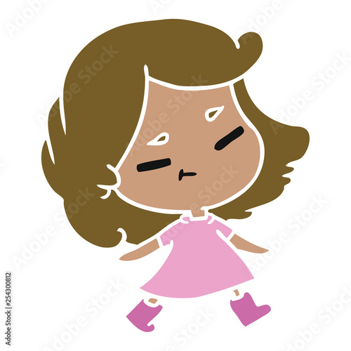 cartoon of a cute kawaii girl
