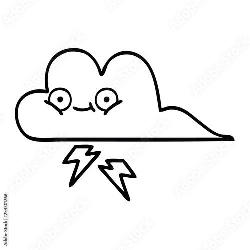 line drawing cartoon storm cloud