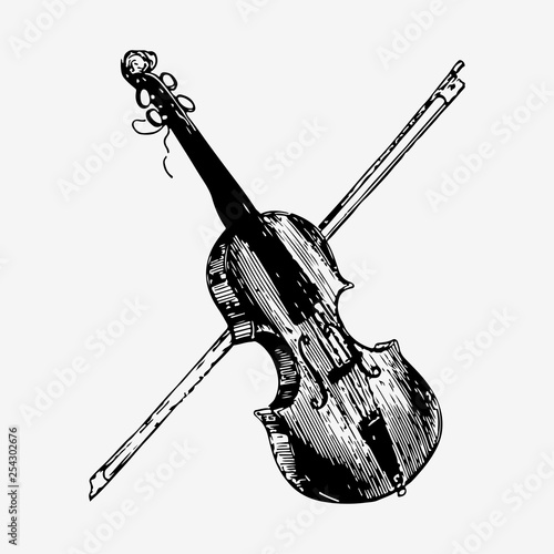 Vintage violin illustration