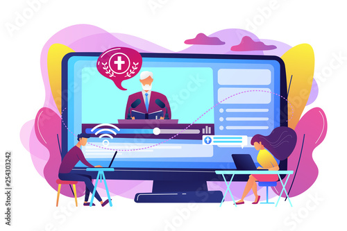 Theological lectures concept vector illustration.