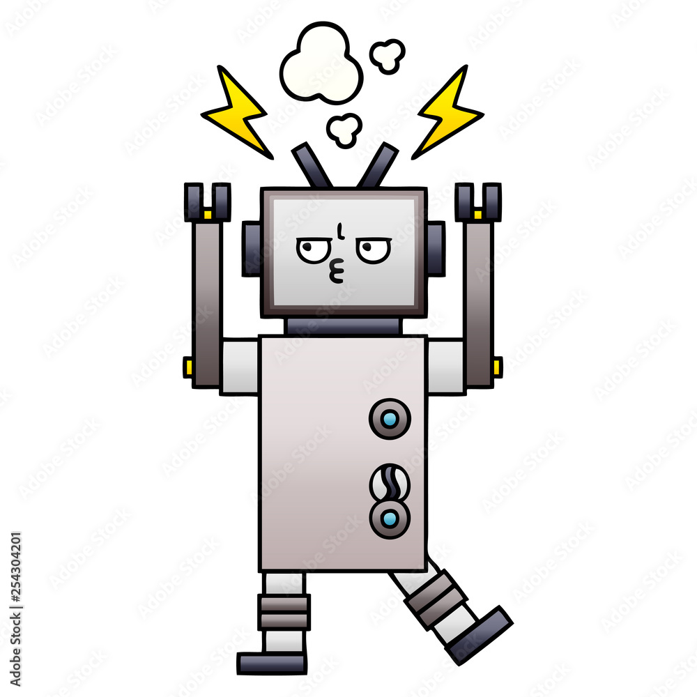 gradient shaded cartoon robot gradient shaded cartoon robot