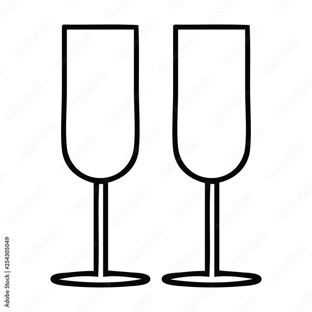 line drawing cartoon champagne flutes line drawing cartoon champagne flutes