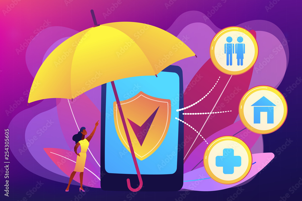 On-demand insurance concept vector illustration. On-demand insurance concept vector illustration.