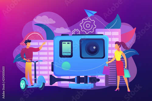 City segway tour concept vector illustration.