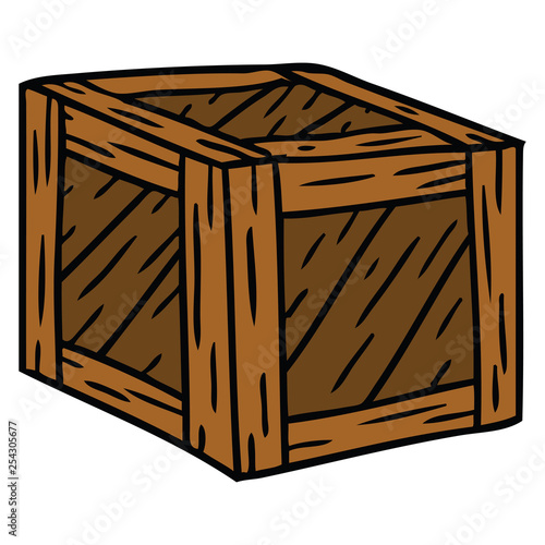 cartoon doodle of a wooden crate