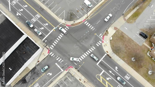 Drone shot of an intersection downtown toms river nj photo