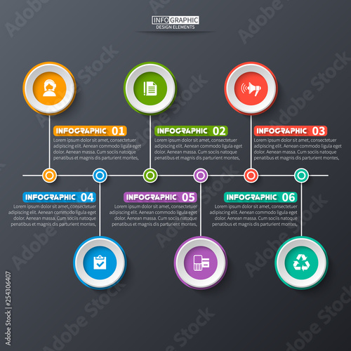 Abstract 3D Paper Infographics. Business template .Vector illustration