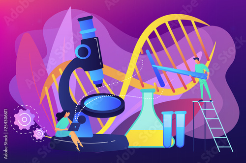 Genetic engineering concept vector illustration.