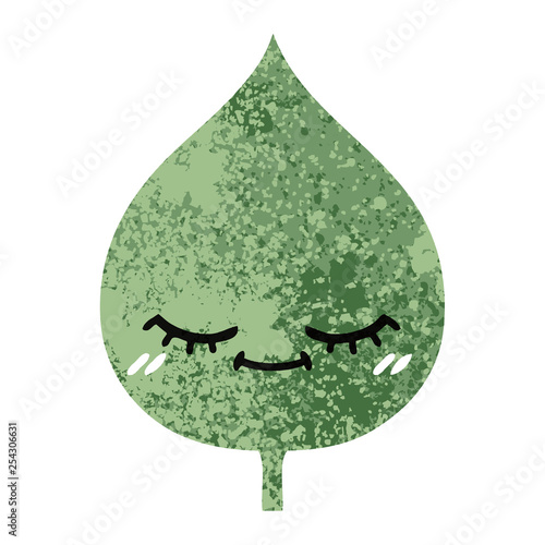 Obraz na plátne retro illustration style cartoon expressional leaf