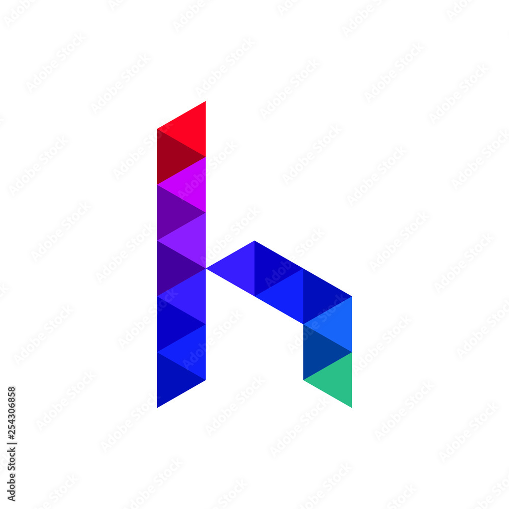 Letter h Geometric Colorful Polygon Font Alphabet Initial Logo Vector Letter h Geometric Colorful Polygon Font Alphabet Initial Logo Vector