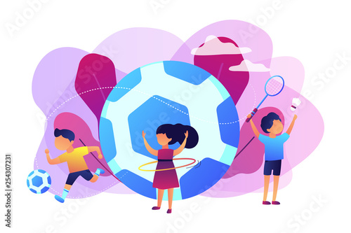 Sport summer camp concept vector illustration.