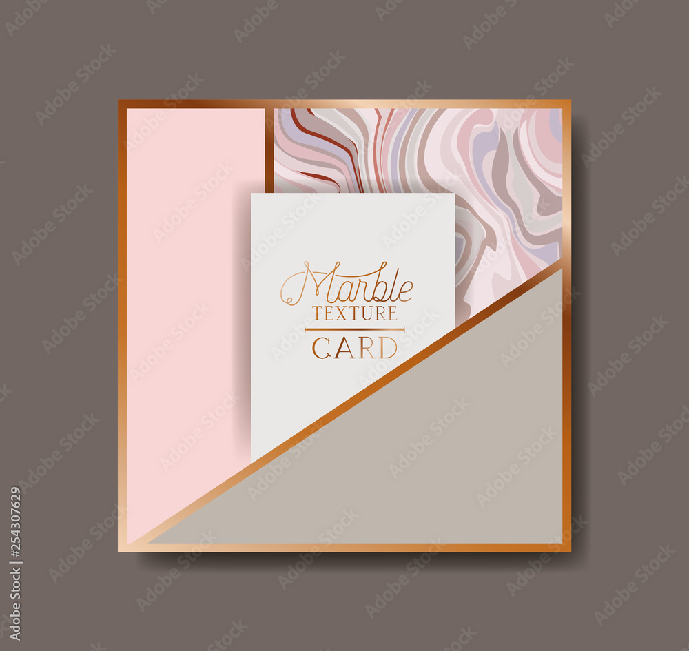 Fototapeta premium square golden frame marble texture