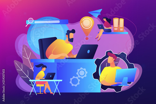 Global network connection concept vector illustration.