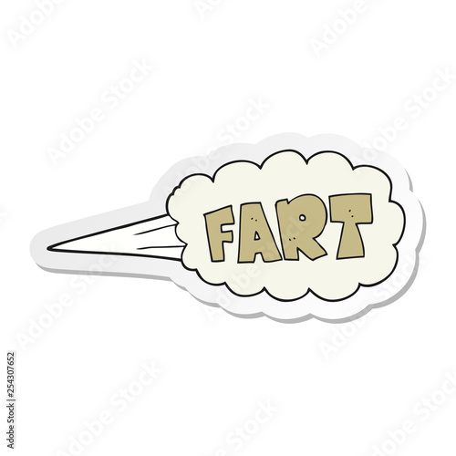 sticker of a cartoon fart symbol