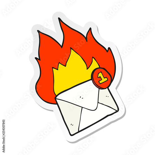 sticker of a cartoon email message