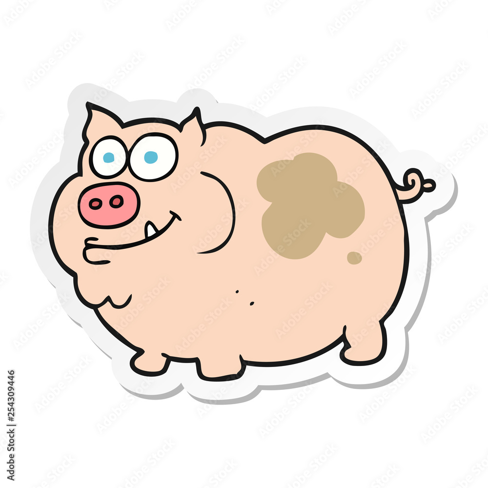 sticker of a cartoon pig sticker of a cartoon pig